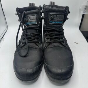 Palladium Waterproof Boots Black Leather Puddle Lite Size 5 UK 5.5 US W 7 EUR 38